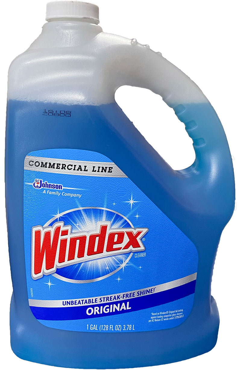 Windex Commercial Line Glass Cleaner Refill, Blue Original, 128 Fl Oz