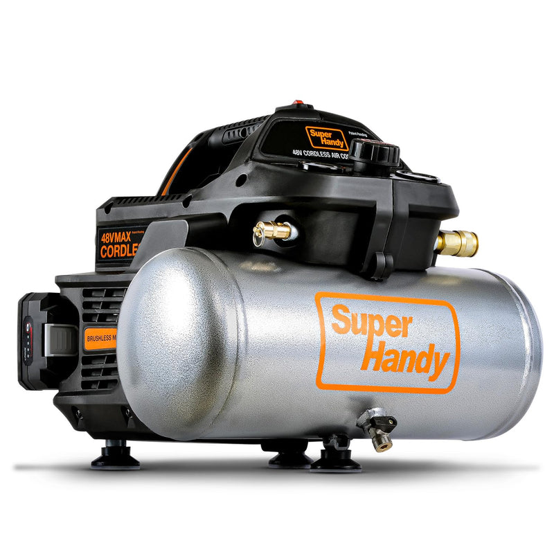 Superhandy Portable Air Compressor, 2 Gal, 135 PSI, Li-On Battery Operated, 60Db Ultra Quiet & Lightweight - For Air Tools, Tire Inflation, & Construction (LOCAL PICKUP ONLY)