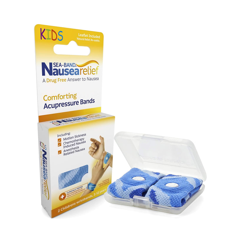 Sea-Band Anti-Nausea Acupressure Wristband For Motion & Morning Sickness, Child, 1 Pair Blue