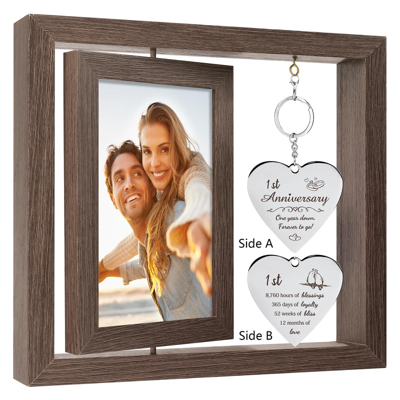 1 Yearanniversary Picture Frame Gifts For Couple 1 Year Anniversary Paper Gifts For Girlfriend One Year Anniversary Picture Frame For Wife Happy 1 Year Anniversary Decorations Gift For Couple