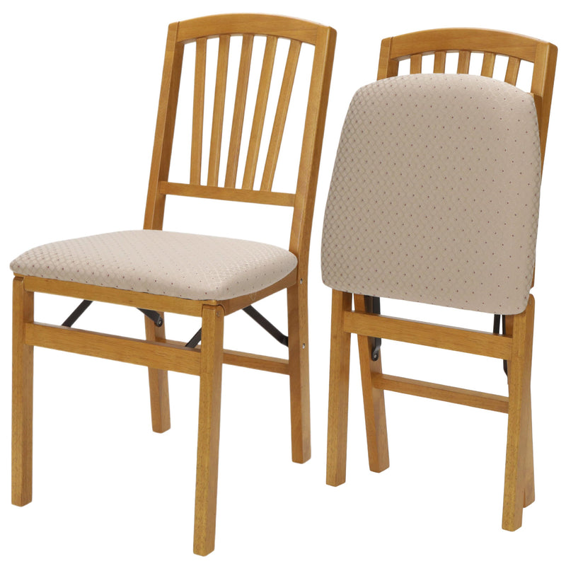 Stakmore Slat Back Folding Chair Finish, Set Of 2, Oak (LOCAL PICKUP ONLY)