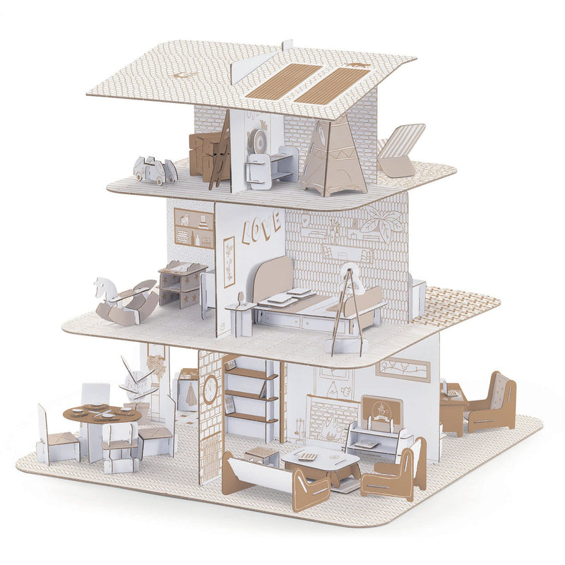 DJECO - DIY Cap Dolls House - Kids And Families - Assembling A Miniature Dollhouse - Creative Building Experience - Build A Real Doll House With This Wonderful Creative Kit