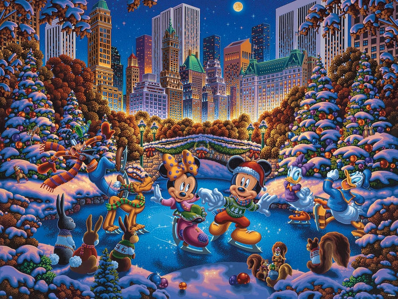 Ceaco Disney Dowdle Mickey & Friends Skating in Central Park Puzzle 1500pc