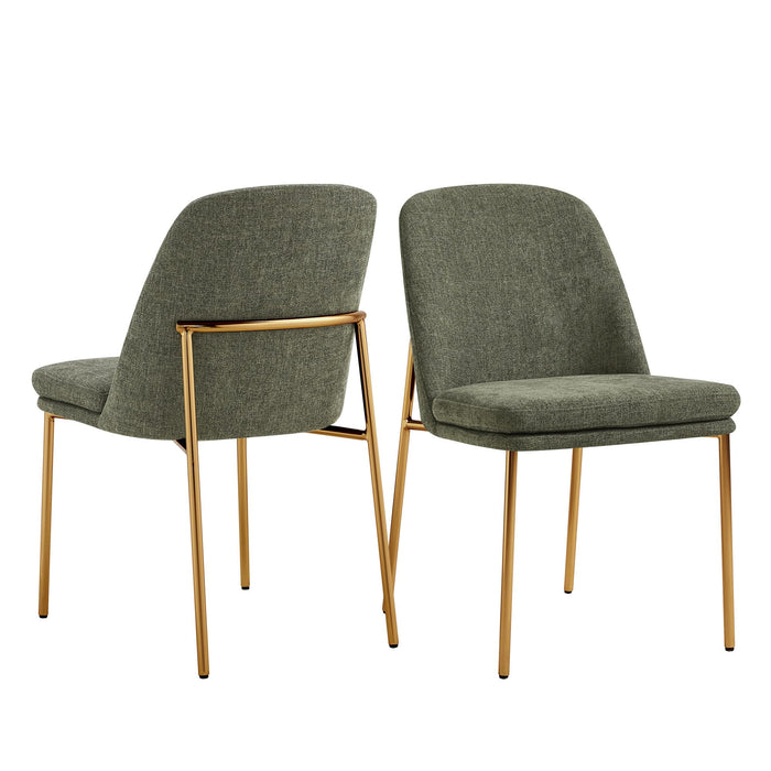 CHITA Modern Dining Chairs Set Of 2, FSC Certified Metal Dining Chair For Dining Room, Moss Green (LOCAL PICKUP ONLY)