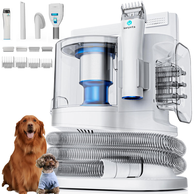 Kanpets Dog Vacuum For Shedding With Max 3.4L Dust Bin, Hyper-Power But Super Quiet, 4 Professional Grooming Tools, Gift For Cat Pets Hair