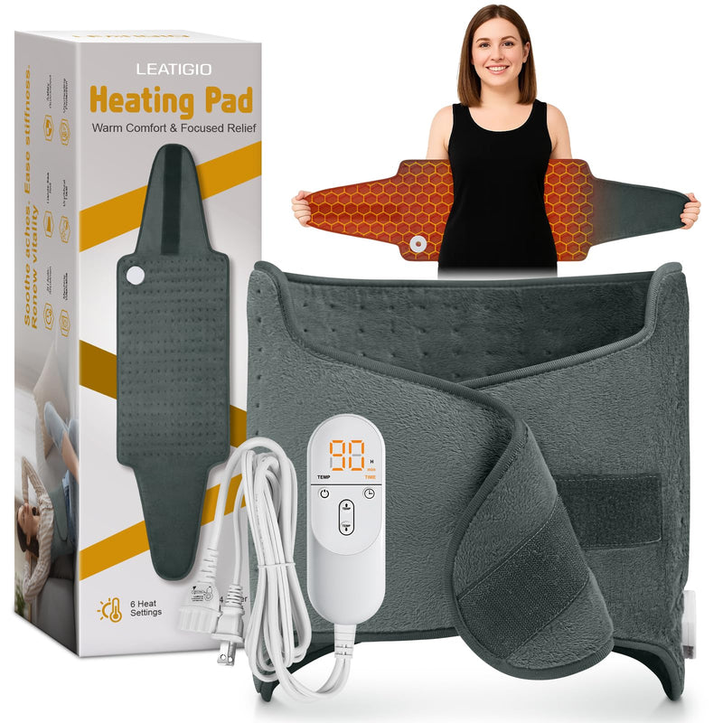 Heating Pad For Back, Electric Heating Pad For Period Cramps, Wrap Around Heat Pad For Waist Stomach Neck Shoulders Thigh Knee,Birthday Gifts For Women Men, Gifts For Men Women Mom Dad Wife Husband