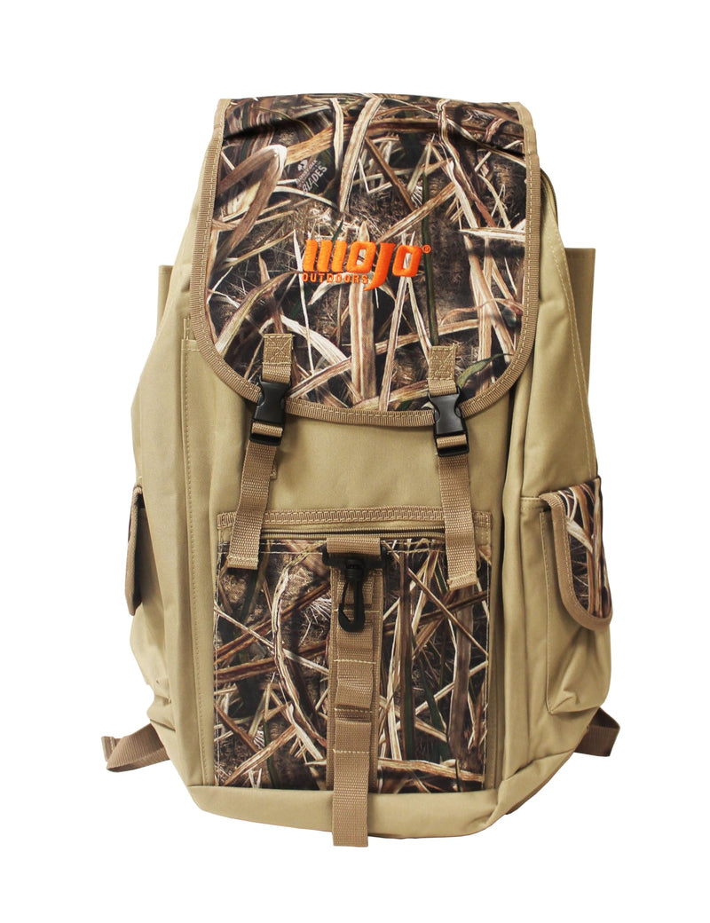 MOJO Outdoors Mojo Pack, Padded Straps, Zippered Closure, Weather Flap Decoy Backpack For Duck Hunting, Beige, One Size, (HW2310) (LOCAL PICKUP ONLY)