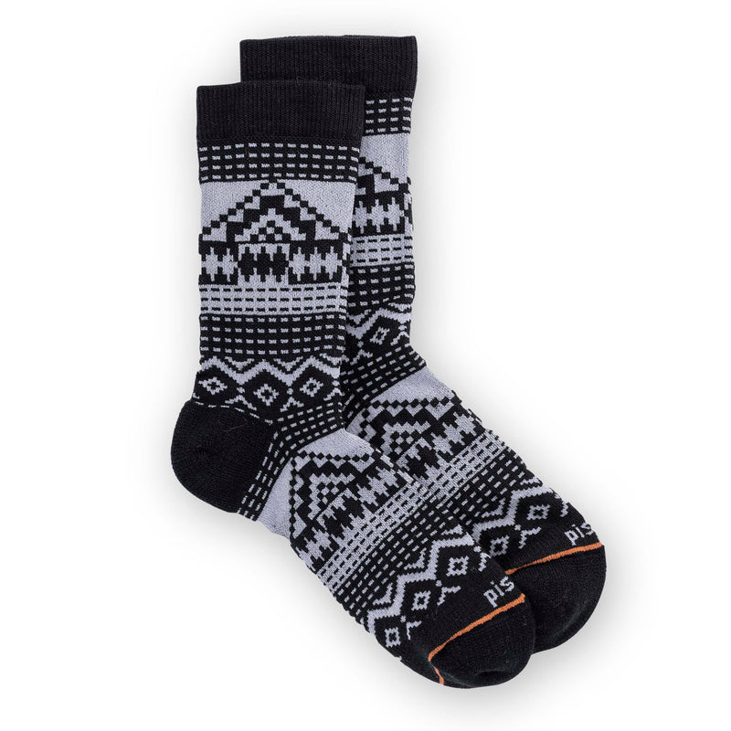 PISAC Women's Raven Crew Socks, Black, Small