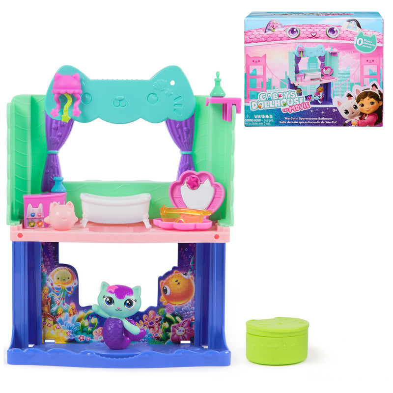 Gabby's Dollhouse: The Movie, Mercat's Spa-Wesome Bathroom, Toy Figure, Dollhouse Accessories & Surprise Toy, Kids Toys For Girls & Boys Ages 3 And Up