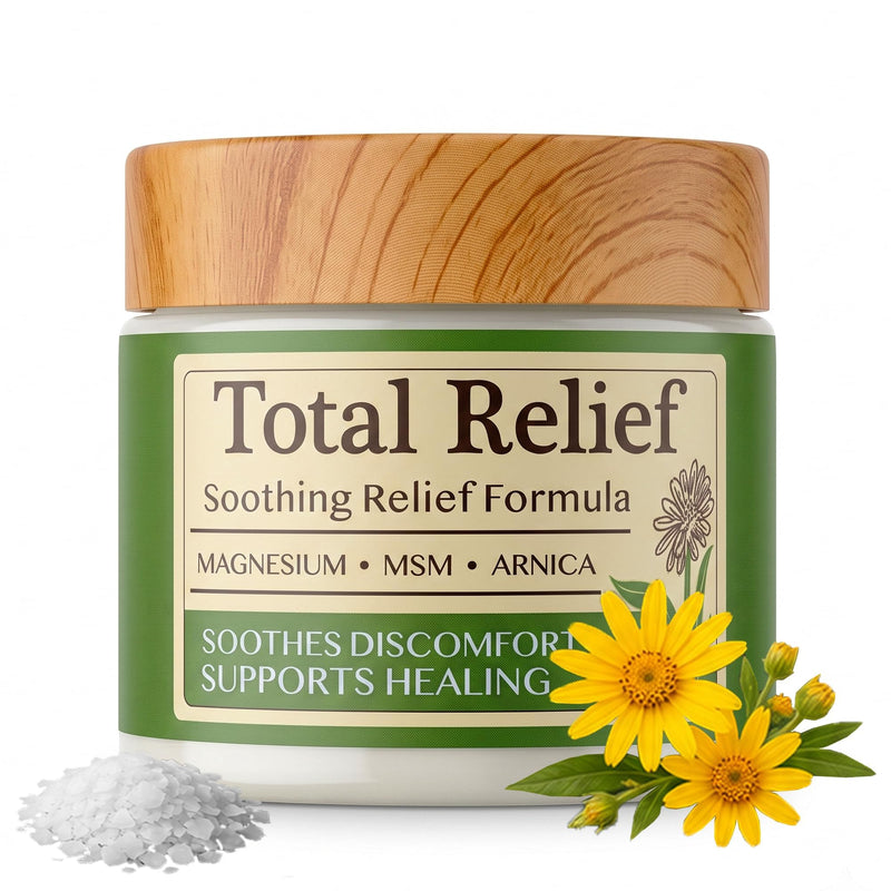 Total Relief Magnesium Cream - Topical Lotion For Muscles & Joints, 3.5 Oz