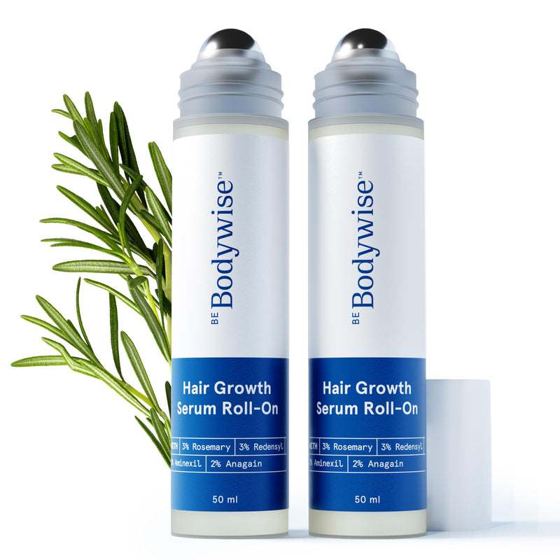 Be Bodywise Rosemary Hair Growth Serum (Roll On) | 3% Redensyl & 2% Anagain | Hair Fall Control Serum For Women & Men | Promotes Hair Growth & Stimulates Hair Follicles | For All Hair Types | 25Ml