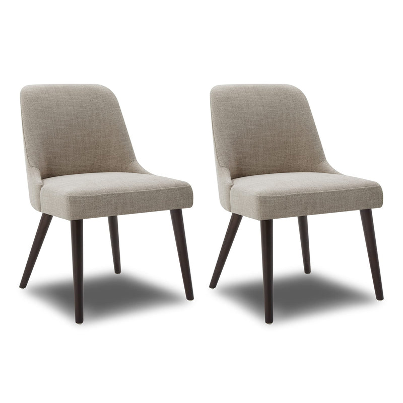 CHITA Mid-Century Modern Dining Chair, Upholstered Fabric Accent Chair For Dining Room, Set Of 2, Flax Beige In Fabric (LOCAL PICKUP ONLY)