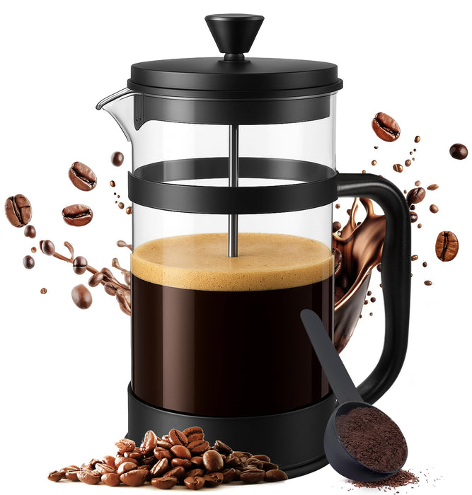 Utopia French Press 34 Ounce Coffee Maker, Tea Maker, Travel Coffee Presses, Heat Resistant Thickened Borosilicate Coffee Pot For Camping Travel Gifts, Black Pack Of 1