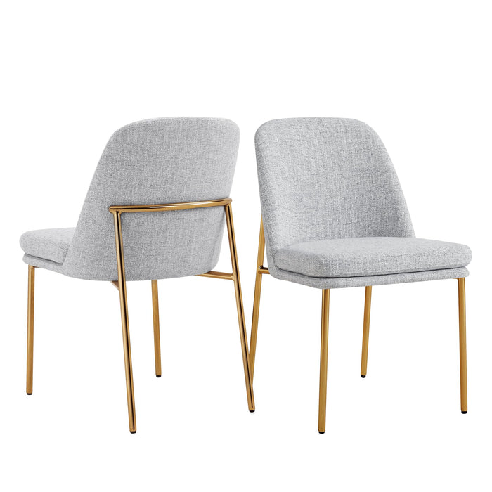 CHITA Modern Dining Chairs Set Of 2, FSC Certified Metal Dining Chair For Dining Room, Light Gray (LOCAL PICKUP ONLY)