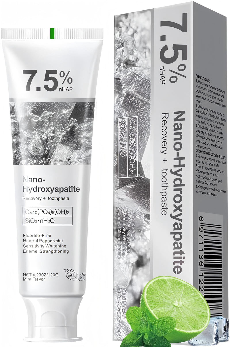 7.5% Hydroxyapatite Toothpaste, 7.5% Hydroxyapatite Toothpaste For Advanced Enamel Protection, Appropriate For Sensitive Teeth, Gentle And Effective Formula, Fresh Mint (1)