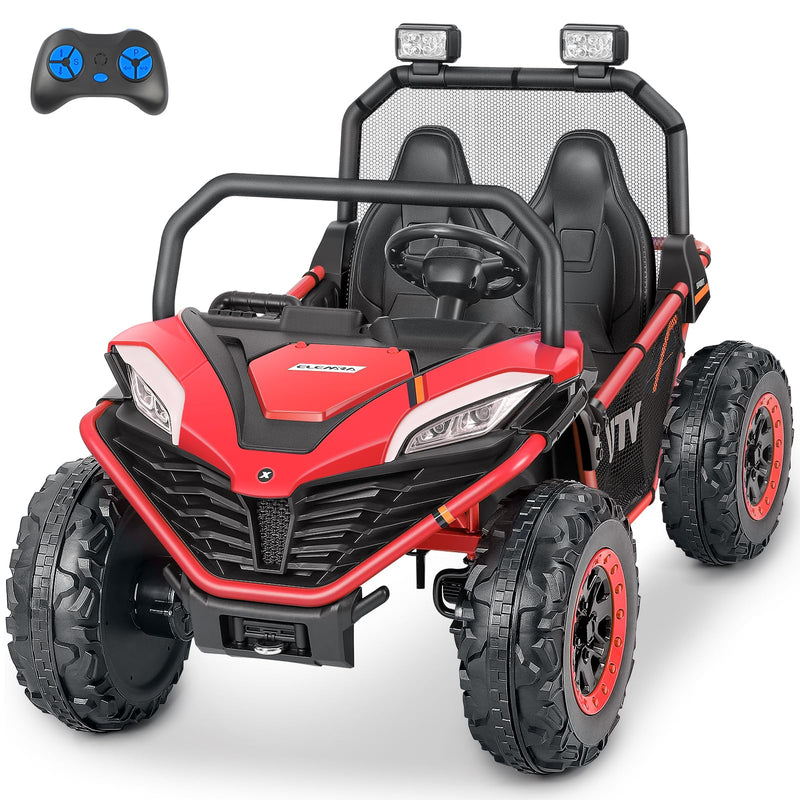 ELEMARA 24V Ride On Car For Kids, 2 Seater XL 20" Seat Ride On Toy, 10AH 4WD Battery Powered 4.5MPH Electric Car With Remote, 3 Speeds, Music Gift For Ages 3-8 (LOCAL PICKUP ONLY)