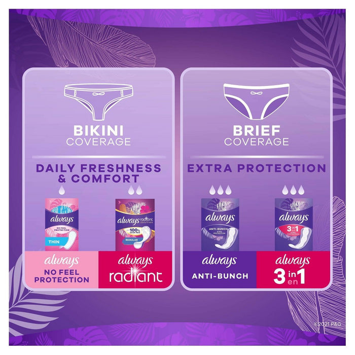 Always Xtra Protection Daily Regular Panty Liners - Unscented - 100ct
