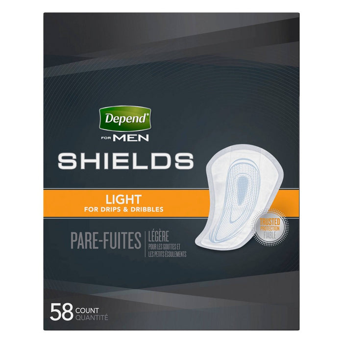Depend Incontinence Shields -  Pads for Men -  Light Absorbency -  58ct