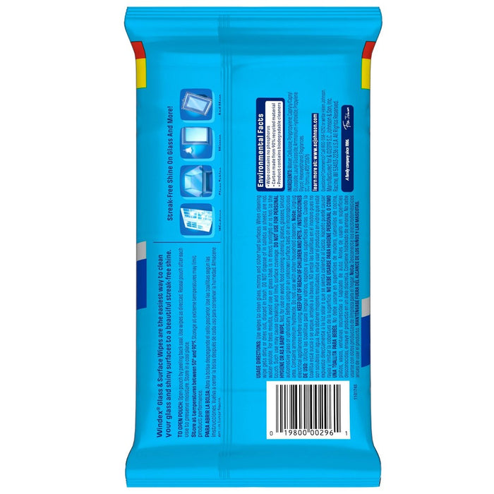 Windex Blue Wipes 35% More Pack - 38ct