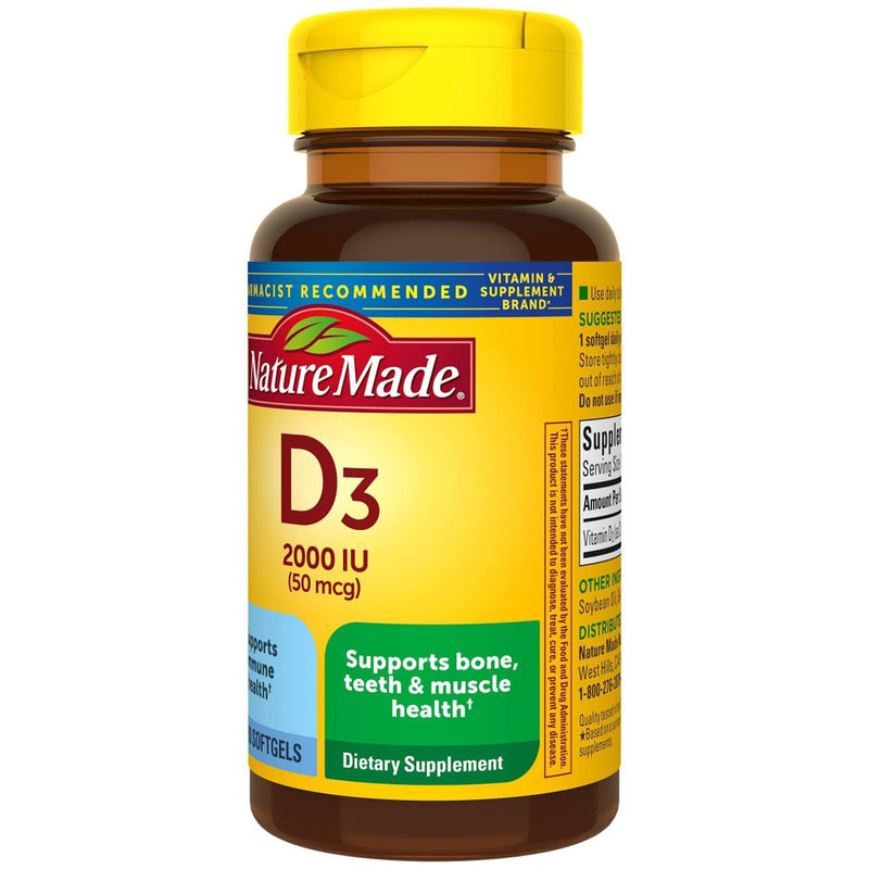 Nature Made Vitamin D3 2000 IU (50 mcg) Softgels - 90ct