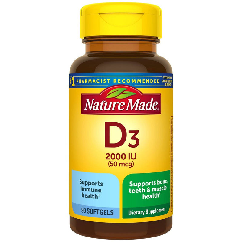 Nature Made Vitamin D3 2000 IU (50 mcg) Softgels - 90ct