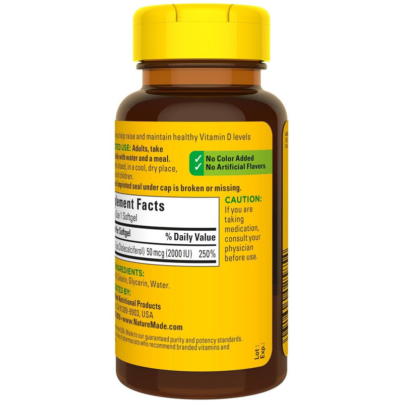 Nature Made Vitamin D3 2000 IU (50 mcg) Softgels - 90ct
