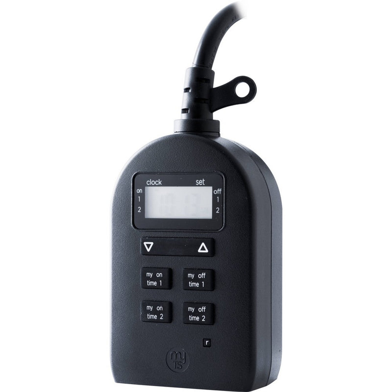 myTouchSmart Indoor/Outdoor Plug-In Digital Timer Black