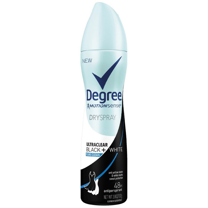 Degree Ultra Clear Black + White Pure Clean Antiperspirant Dry Spray - 3.8oz