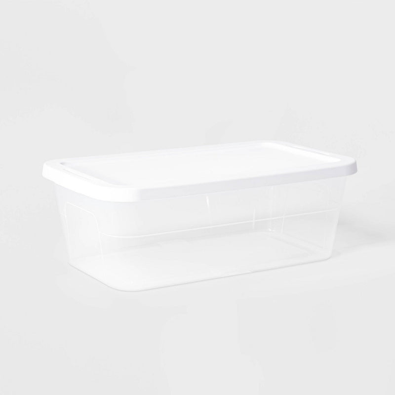 6qt Clear Storage Box White - Room Essentials