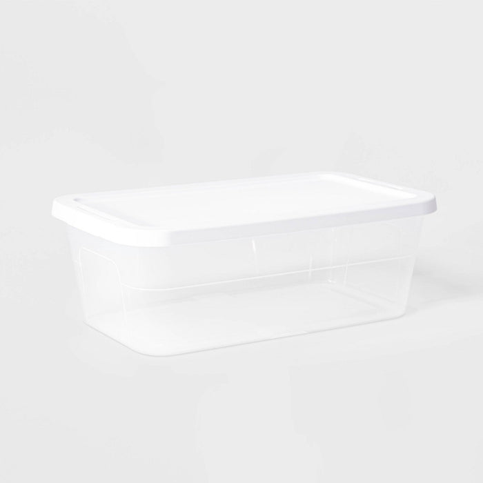 6qt Clear Storage Box White - Room Essentials