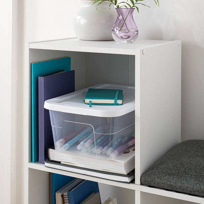 6qt Clear Storage Box White - Room Essentials