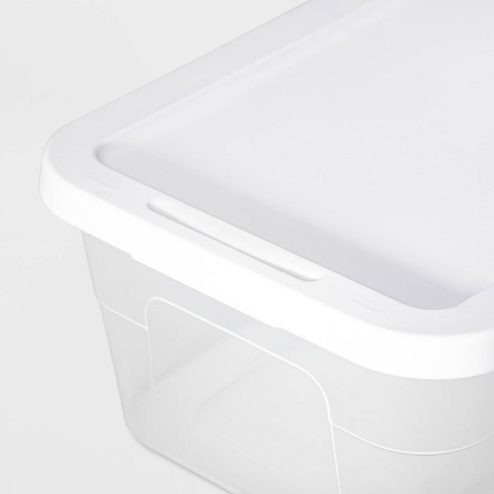 6qt Clear Storage Box White - Room Essentials