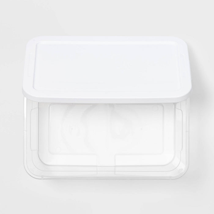 6qt Clear Storage Box White - Room Essentials