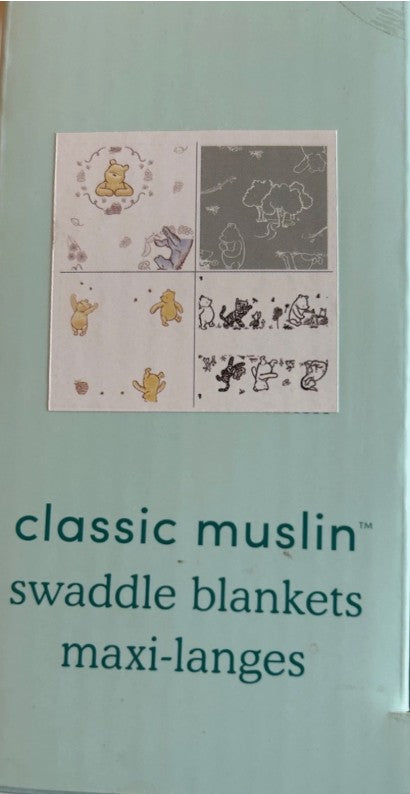 Aden + Anais Essentials Muslin Swaddle Blankets Disney Winnie + Friends 4pk