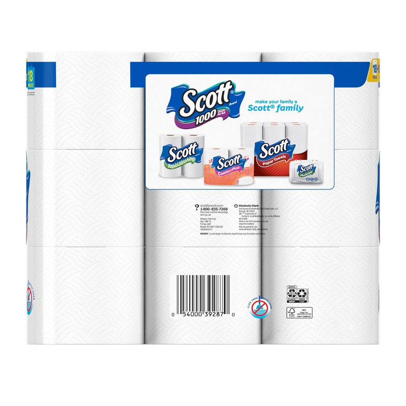 Scott 1000 Toilet Paper - 18 Rolls