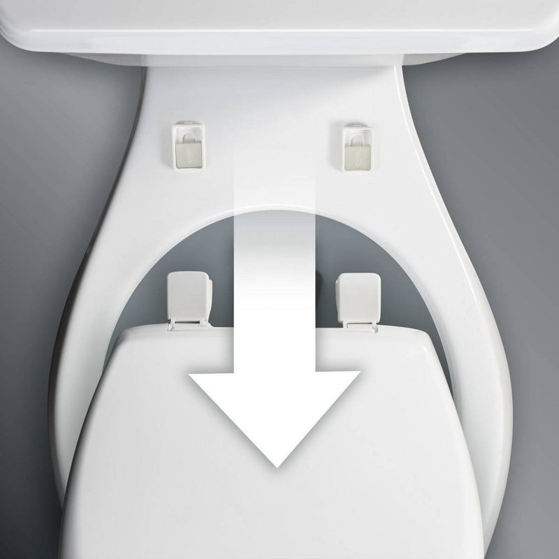 Kendall Never Loosens Round Enameled Wood Toilet Seat with Easy Clean and Slow Close Hinge White - Mayfair by Bemis