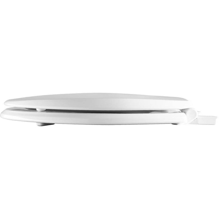 Kendall Never Loosens Round Enameled Wood Toilet Seat with Easy Clean and Slow Close Hinge White - Mayfair by Bemis