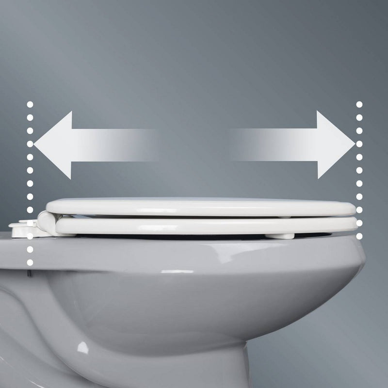 Kendall Never Loosens Round Enameled Wood Toilet Seat with Easy Clean and Slow Close Hinge White - Mayfair by Bemis