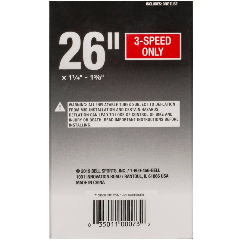Bell 26" x 1.375" Standard Bike Inner Tube - Black