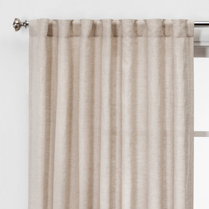 95"x54" Light Filtering Linen Curtain Panel Natural - Threshold