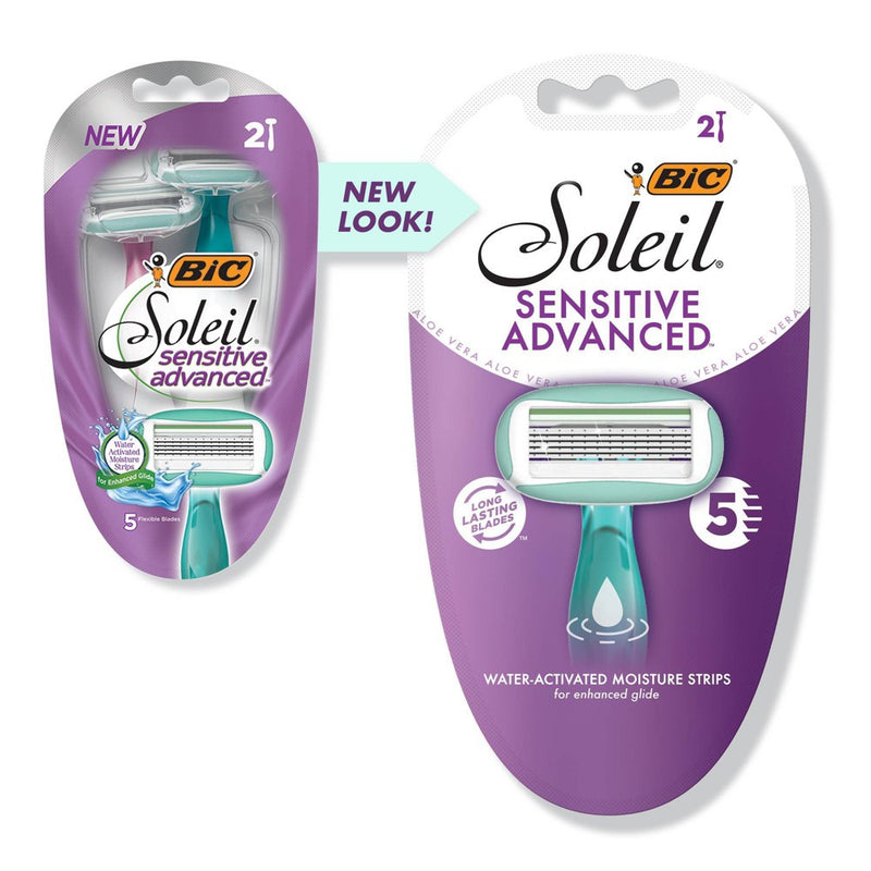 BiC Soleil Sensitive Advanced 5-Blade Women's Disposable Razor - 2ct