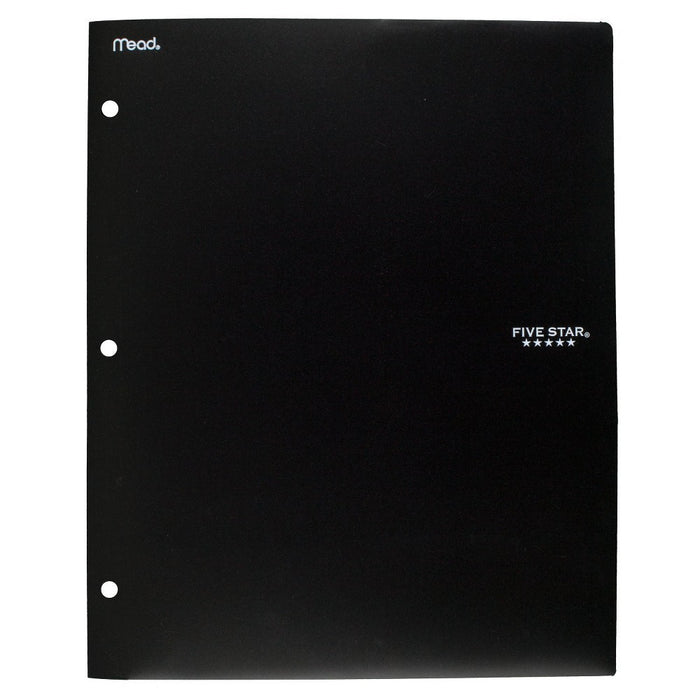 Five Star 2 Pocket Plastic Folder Black