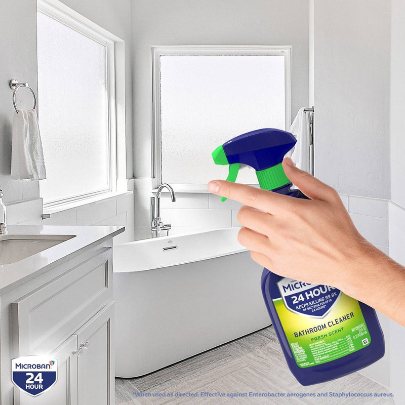 Microban 24 Hour Bathroom Cleaner and Sanitizing Spray - Fresh Scent - 32 fl oz