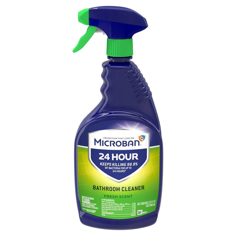 Microban 24 Hour Bathroom Cleaner and Sanitizing Spray - Fresh Scent - 32 fl oz