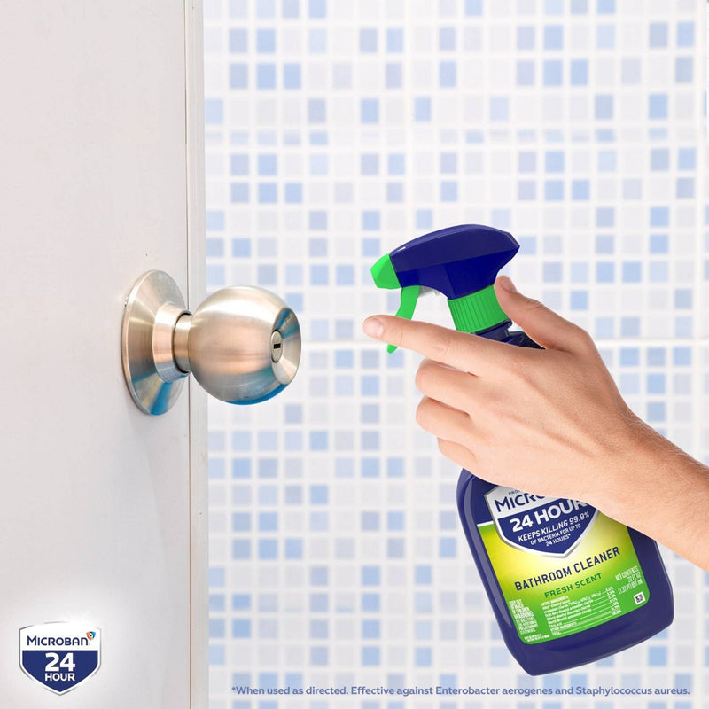 Microban 24 Hour Bathroom Cleaner and Sanitizing Spray - Fresh Scent - 32 fl oz