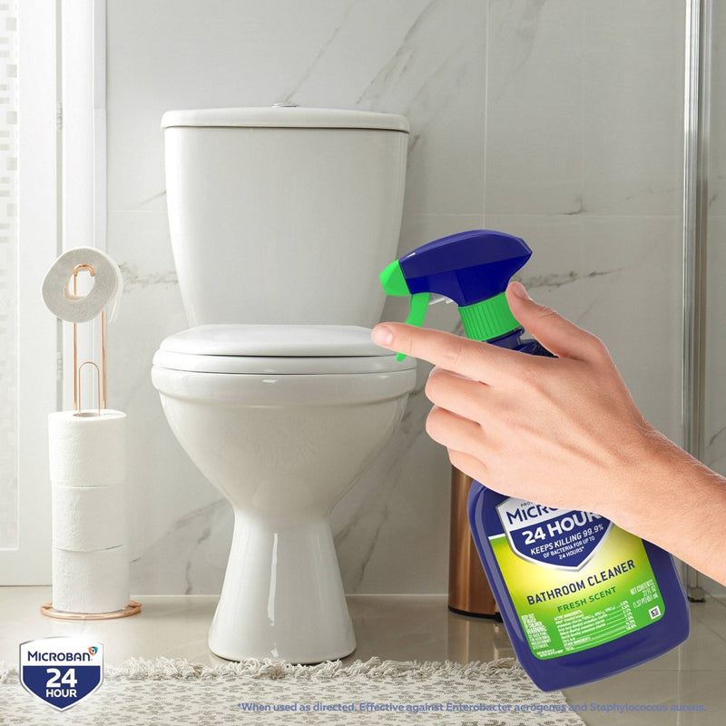 Microban 24 Hour Bathroom Cleaner and Sanitizing Spray - Fresh Scent - 32 fl oz