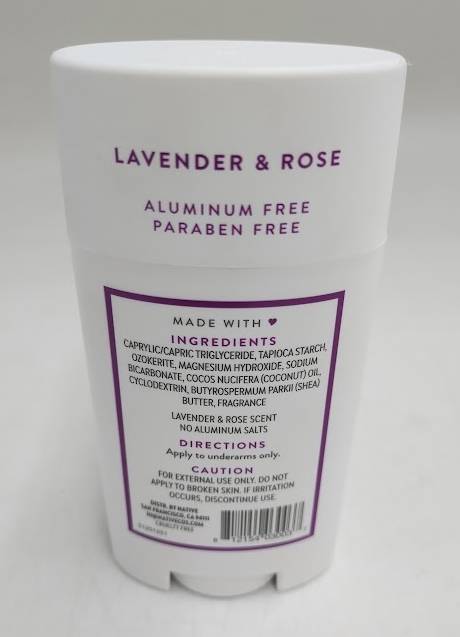 Native Lavendar & Rose Deodorant for Women - 2.65oz