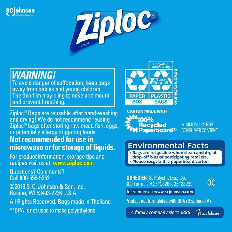 Ziploc Snack Bags with Grip 'n Seal Technology - 150ct