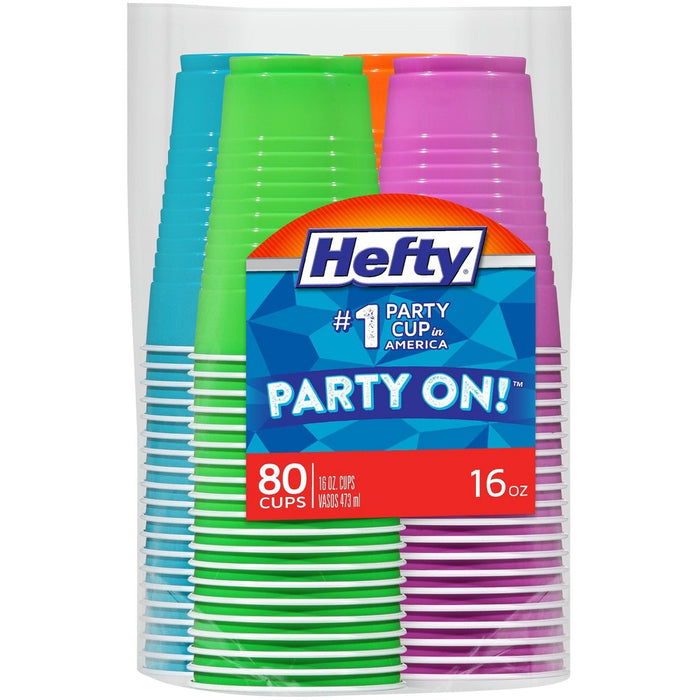 Hefty Party On! Disposable Cups - 80ct/16oz