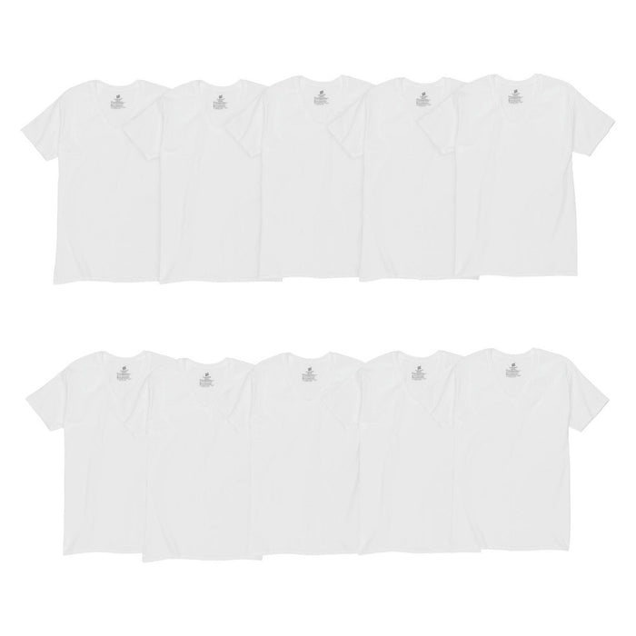 Hanes Men's Super Value V-Neck 10pk Undershirt - White XL